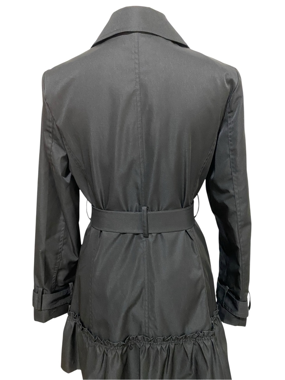 Sandro Black Double-Breasted Trench Coat Size Medium Jacket - Picture 11 of 17